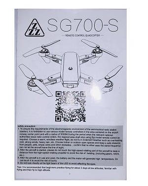 Shcong SG700 SG700-S SG700-D RC quadcopter accessories list spare parts English manual instruction book (For SG700-S)