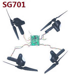 Shcong ZLRC SG701 SG701S RC drone quadcopter accessories list spare parts side motor bar set + main blades + PCB board (Assembled) for SG701