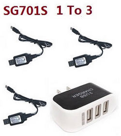 Shcong ZLRC SG701 SG701S RC drone quadcopter accessories list spare parts 1 to 3 charger adapter with 3*USB charger wire set for SG701S