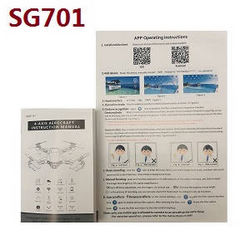 Shcong ZLRC SG701 SG701S RC drone quadcopter accessories list spare parts English manual instruction book for SG701