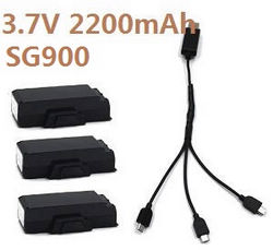 Shcong SG900 SG900S ZZZ ZL SG900-S XJL001 XJL002 smart drone RC quadcopter accessories list spare parts 3*3.7V 2200mAh battery + 1 to 3 charger wire