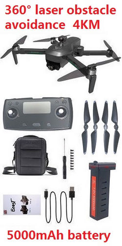 SG906 MAX2 4KM version drone with portable bag, obstacle avoidance and 1*5000mAh battery RTF Black