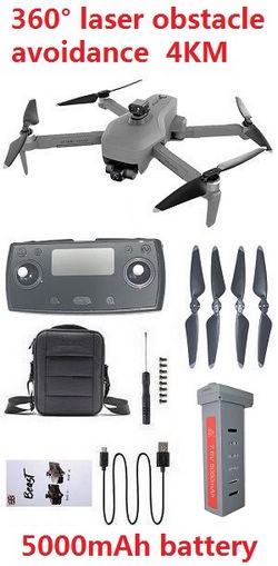 SG906 MAX2 4KM version drone with portable bag, obstacle avoidance and 1*5000mAh battery RTF Gray