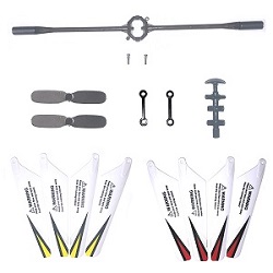 Shcong Syma S107H RC Helicopter accessories list spare parts balance bar + small fixed nail + tail blade*2 + connect buckle*2 + main shaft + yellow and red main blades set