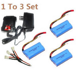 Shcong MJX T23 T623 RC helicopter accessories list spare parts 1 to 3 charger set + 3*7.4V 2200mAh battery set