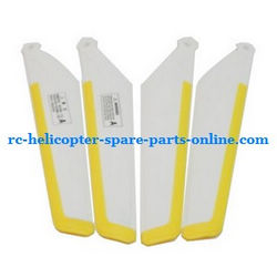 Shcong MJX T23 T623 RC helicopter accessories list spare parts main blades (2x upper + 2x lower) yellow color