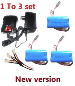 Shcong MJX T55 T655 RC helicopter accessories list spare parts 1 to 3 charger set + 3*7.4V 2200mAh battery set (New version) Black plug
