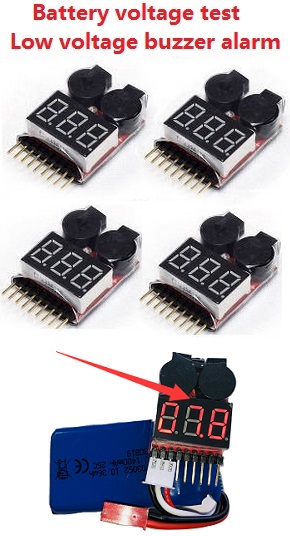 Shcong Lipo battery voltage tester low voltage buzzer alarm (1-8s) 4pcs