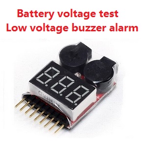 Shcong Lipo battery voltage tester low voltage buzzer alarm (1-8s) for mjx b20