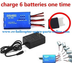 Shcong BC-1S06 balance charger box + charger (set) without battery can charge 6 batteries at the same time (9128 plug)