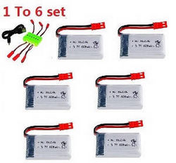 Shcong UDI U13 U13A helicopter accessories list spare parts 1 To 6 charger set + 6* 3.7V 600mAh battery set