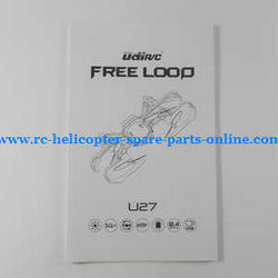 Shcong UDI RC U27 quadcopter accessories list spare parts Enlish manual instruction book