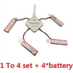Shcong UDI U819A U819 RC Quadcopter accessories list spare parts 1 to 4 charger box set + 4*batteries set