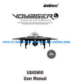 Shcong UDI U845 U945A U945 RC Quadcopter accessories list spare parts English manual book