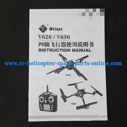 Shcong Wltoys WL V636 quadcopter accessories list spare parts English manual instruction book