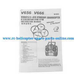 Shcong Wltoys WL V656 V666 quadcopter accessories list spare parts English manual instruction book