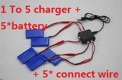 Shcong JJRC Wltoys WL V686 V686G V686K V686J V686L V686M DV686 DV686G quadcopter accessories list spare parts 1 to 5 charger + 5* battery + 5* connect wire