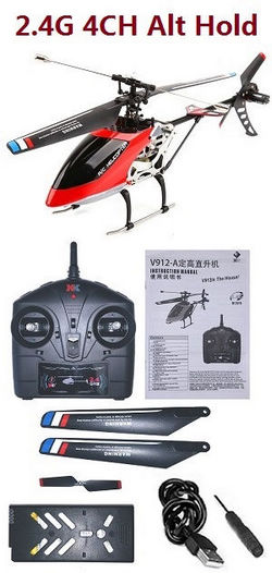 Shcong Wltoys XK V912-A RC Helicopter with 1 battery, RTF