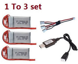 Shcong Wltoys XK V915-A RC Helicopter accessories list spare parts 1 to 3 USB charger set + 3*7.4V 850mAh battery set