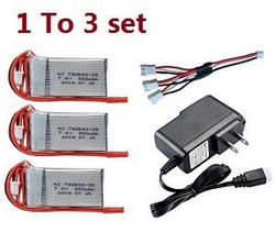 Shcong Wltoys XK V915-A RC Helicopter accessories list spare parts 1 to 3 charger set + 3*7.4V 850mAh battery set