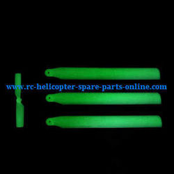 Shcong Wltoys WL V931 XK K123 AS350 RC helicopter accessories list spare parts main blades + tail blade (Luminous green)