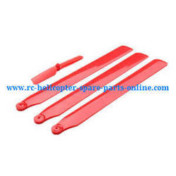 Shcong Wltoys WL V931 XK K123 AS350 RC helicopter accessories list spare parts main blades + tail blade (Red)