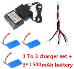 Shcong Wltoys WL WL911 RC Speed Boat accessories list spare parts 1 To 3 charger set + 3*7.4v 1500mAh battery set