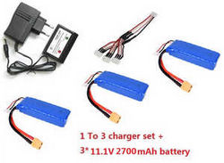 Shcong Wltoys WL WL913 RC Speed Boat accessories list spare parts 1 to 3 charger set + 3*11.1V 2700mAh battery set