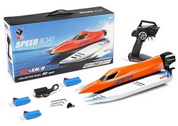 Wltoys XK WL915-A RC speed boat with 3 battery Orange