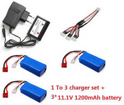 Wltoys WL915-A RC Boat accessories list spare parts 1 to 3 charger set + 3*11.1V 1200mAh battery set