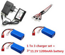 Shcong Wltoys WL WL915 RC Speed Boat accessories list spare parts 1 to 3 charger set + 3*11.1V 1200mAh battery set