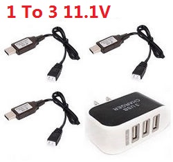 Wltoys XK WL916 WL916-A 1 to 3 usb charger adapter with 3*USB wire 11.1V
