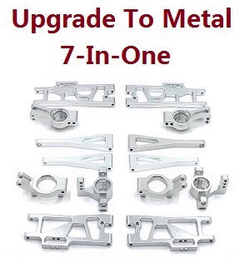 Wltoys XK 104016 104018 XKS WL Tech upgrade to metal accessories group 7-In-One kit Silver