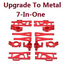 Wltoys XK 104016 104018 XKS WL Tech upgrade to metal accessories group 7-In-One kit Red