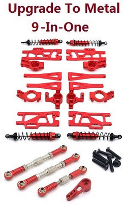 Wltoys XK 104016 104018 XKS WL Tech upgrade to metal accessories group 9-In-One kit Red