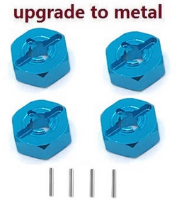 Wltoys XK 104016 104018 XKS WL Tech upgrade to metal hexagon wheel seat adapter Blue