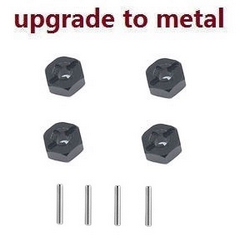 Wltoys XK 104016 104018 XKS WL Tech upgrade to metal hexagon wheel seat adapter Black