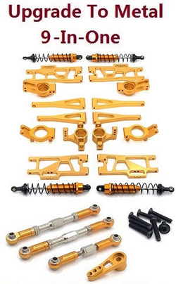 Wltoys XK 104016 104018 XKS WL Tech upgrade to metal accessories group 9-In-One kit Gold