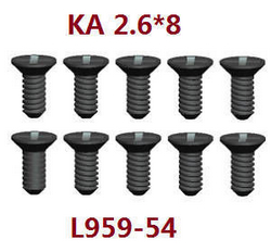 Wltoys XK 104016 104018 XKS WL Tech self tapping screws 2.6*8*10 countersunk head L959-54