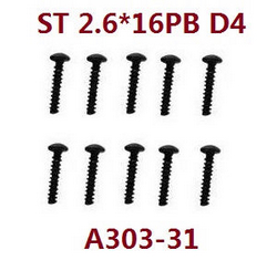 Wltoys XK 104016 104018 XKS WL Tech st 2.6*16pb round head tapping screws A303-31