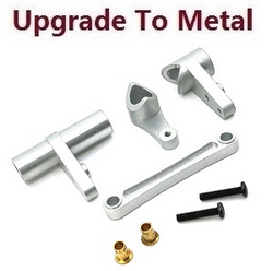 Wltoys XK 104016 104018 XKS WL Tech upgrade to metal steering linkage arm assembly Silver