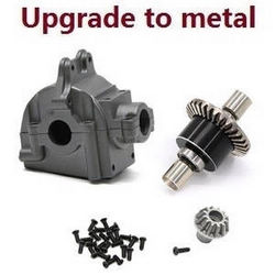 Wltoys 124007 differential mechanism + wave box + driving gear Metal Titanium color - Click Image to Close
