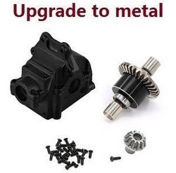 Wltoys 124007 differential mechanism + wave box + driving gear Metal Black