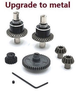 Wltoys 124007 differential mechanism + driving gear + Main gear + Motor gear kit Metal - Click Image to Close