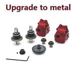 Wltoys 124007 differential mechanism + driving gear + Main gear + Motor gear + Wave box kit Metal Red