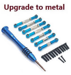 Wltoys 124007 connect rod set upgrade to metal Blue - Click Image to Close