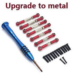 Wltoys 124007 connect rod set upgrade to metal Red