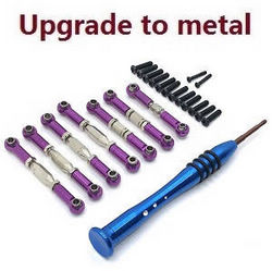 Wltoys 124007 connect rod set upgrade to metal Purple - Click Image to Close