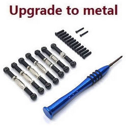 Wltoys 124007 connect rod set upgrade to metal Black - Click Image to Close
