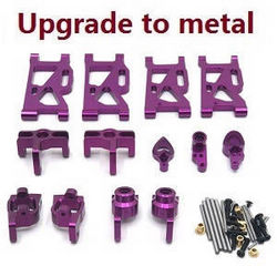 Wltoys 124007 6-In-one upgrade to metal parts kit (Purple)